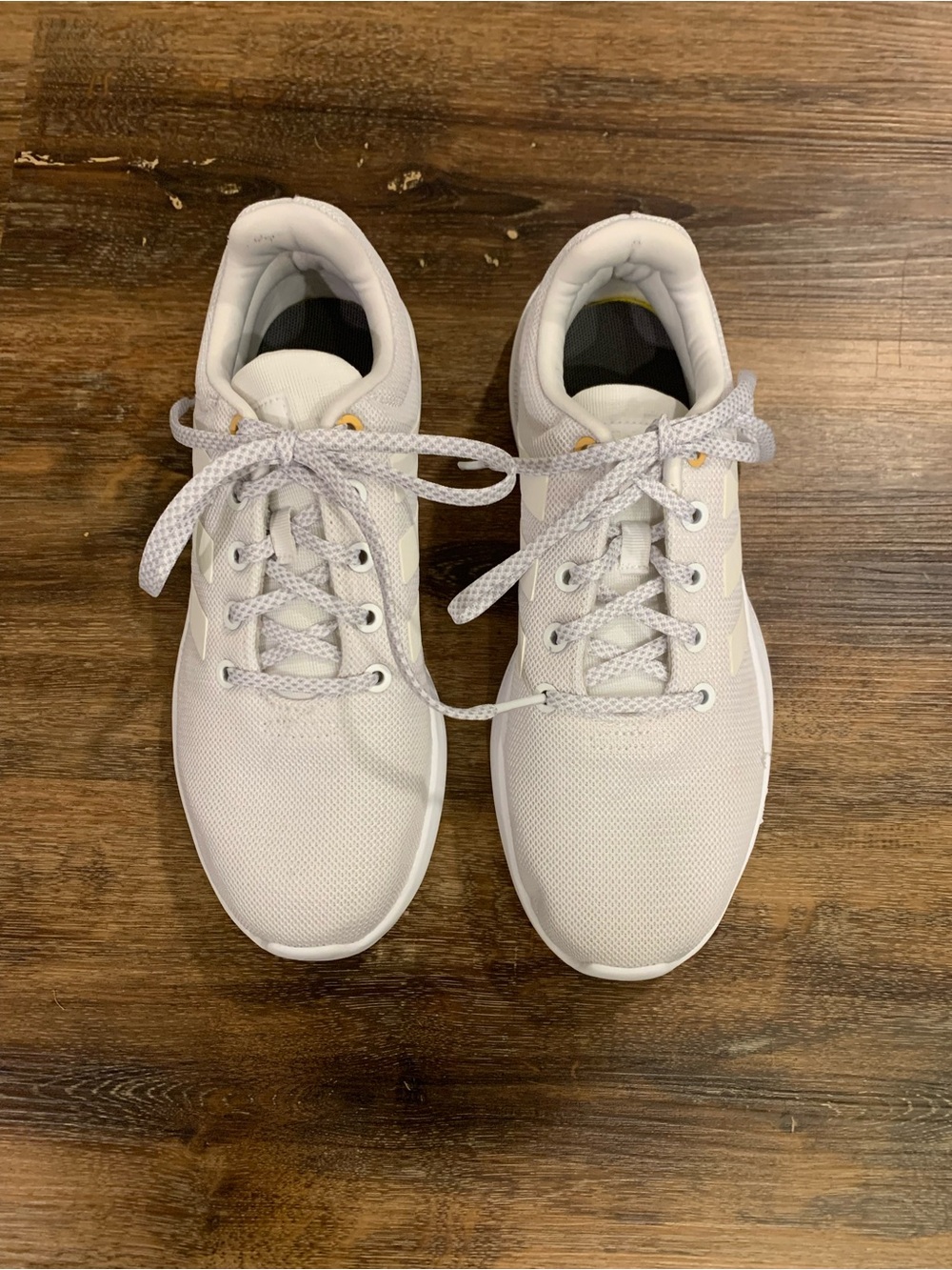 adidas Women's White Low-Top Lace-Up Sneakers with Subtle Gold Accents